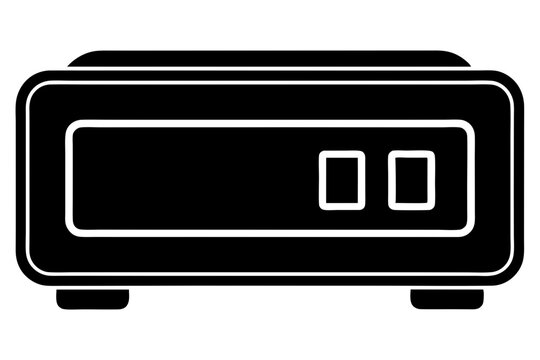 recommend clip art: Black silhouette of a digital alarm clock