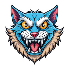 Fototapeta premium Angry cartoon cat head (1)