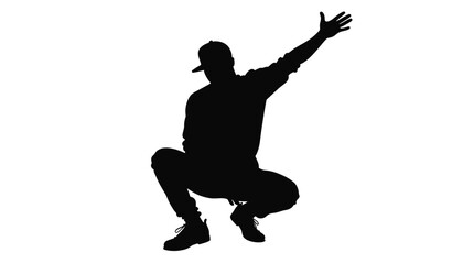 Silhouette of a Dancer Expressing Joyful Movement  