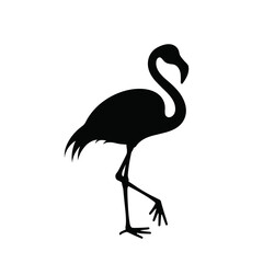 Fototapeta premium Silhouette of a Flamingo Standing in Minimalist Style 