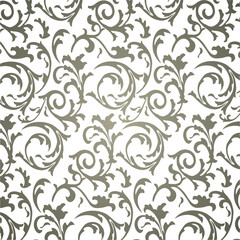 Gradient seamless floral pattern, floral scroll pattern or a foliate scroll pattern, Floral Elements,