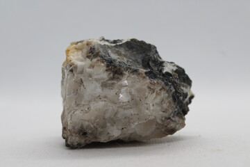 White Calcite isolated on a white background 