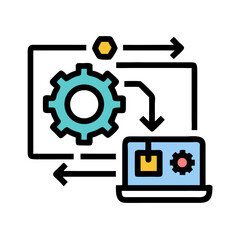 Obraz premium Automation Process Icon Representing Workflow Optimization and Task Automation