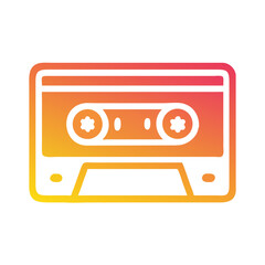 Obraz premium Cassette Tape Icon Representing Retro Audio Media and Vintage Music Playback
