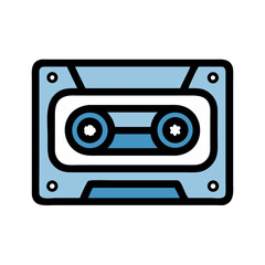 Obraz premium Cassette Tape Icon Representing Retro Audio Media and Vintage Music Playback
