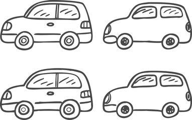 Collection of hand-drawn car doodle illustration © OasisVector Studio