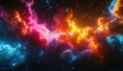 Cosmic Nebula: A Celestial Tapestry of Vivid Hues