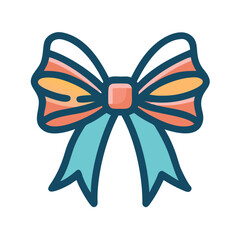 Fototapeta premium Decorative Ribbon Bow Icon Representing Gift Wrapping and Celebration
