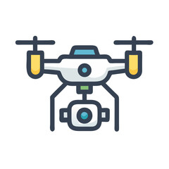 Drone Camera Icon Representing Aerial Content Creation and Remote Photography