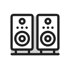 Fototapeta premium Dual Speaker Icon Representing Stereo Sound and High-Quality Audio Output
