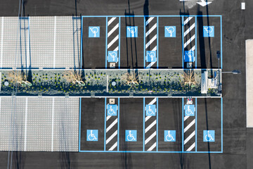 disabled parking space, top down view