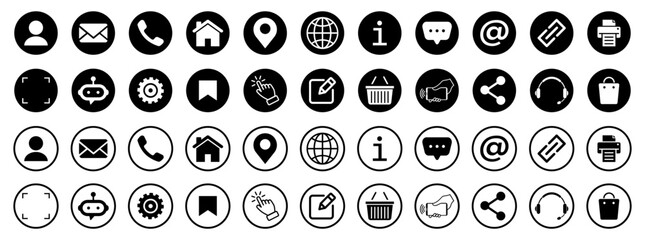  Contact Icons Set 2025 .Connect Icons.Contact us icon set.Contact and Communication Icons.Set of Communication icon Vector
