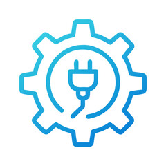 Obraz premium Gear with Plug Icon Representing Energy Technology and Power Solutions