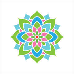 Colorful abstract floral design vector illustration with leaf and lotus elements