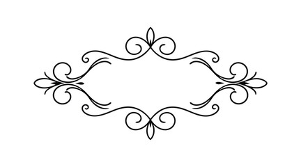 Vintage floral frame design with ornate scrollwork and flower elements