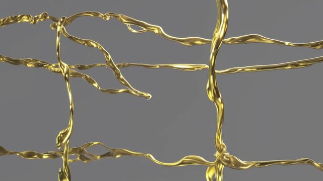 4K seamless loop of flowing liquid gold, ultra-smooth motion, no glitches