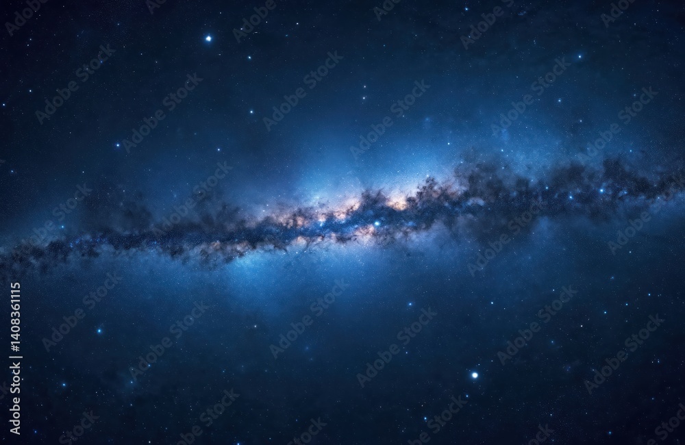 Aufkleber night sky filled with stars, galaxies in outer space. universe with milky way galaxy. cosmic dust an