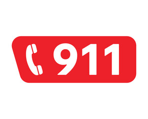 911 Emergency Call Sign – Universal Safety Indicator for Immediate Assistance - High-Quality Vector Stock Image