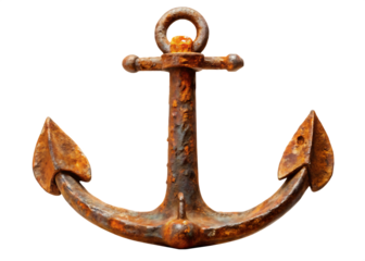 Rusty Anchor isolated on white background PNG