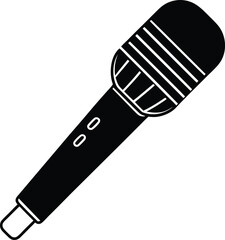 digital microphone silhouette white bzckground