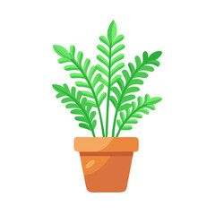 Obraz premium Potted Fern Plant Icon Representing Indoor Foliage and Natural Home Decor