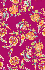 Colorful seamless floral digital design