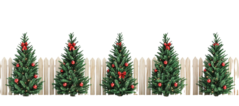Christmas Tree Garland for Tree Decoration - Isolated on White Background
