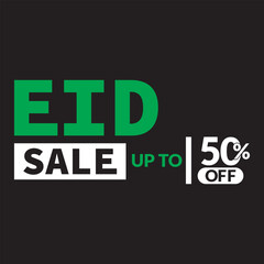 Eid sale upto 50% off logo vector icon. Eid sale logo vector illustration.