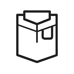 Shirt Pocket Icon Representing Casual Clothing and Apparel Detail