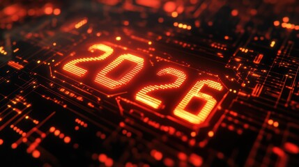 Fototapeta premium 2026: A Glimmering Digital Dawn of the Future