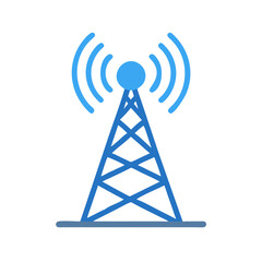 Wireless Tower Icon Representing Communication, Signal Transmission, and Network Connectivity