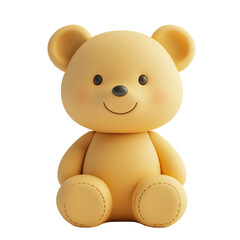 Fototapeta premium Minimalist Teddy Bear on transparent background