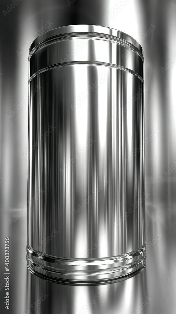 Poster captivating chrome metallic surface reflecting light in a vibrant and dynamic manner