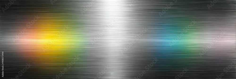 Aufkleber shimmering metallic chrome background with rainbow gradient shining in hyper realistic detail