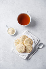 Sesame seeds cookies in a plate