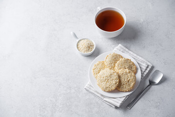 Sesame seeds cookies in a plate