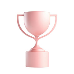 Minimalist 3D Trophy on transparent background