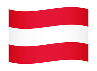 Austria wavy flag illustration. Waving flag of Austria transparation png