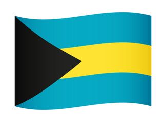 Bahamas wavy flag illustration. Waving flag of Bahamas transparation png