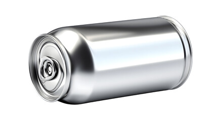 A sleek metallic can lying on its side ideal for product design and advertising visuals