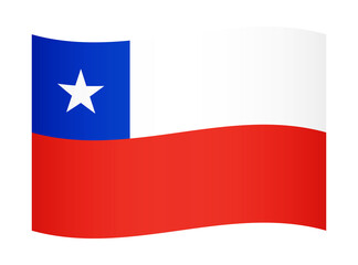Chile wavy flag illustration. Waving flag of Chile transparation png