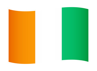 Naklejka premium Cote divoire wavy flag illustration. Waving flag of Cote divoire ivory coast transparation png