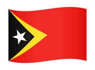 Timor Leste wavy flag illustration. Waving flag of East Timor Leste transparation png