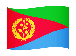 Fototapeta premium Eritrea wavy flag illustration. Waving flag of Eritrea transparation png