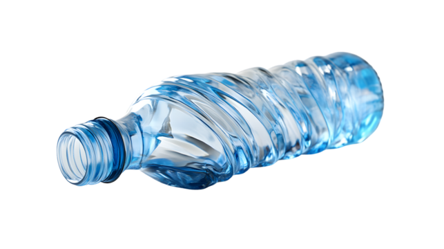 A transparent plastic water bottle with a blue tint ideal for hydration and ecofriendly desig