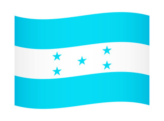 Honduras wavy flag illustration. Waving flag of Honduras transparation png