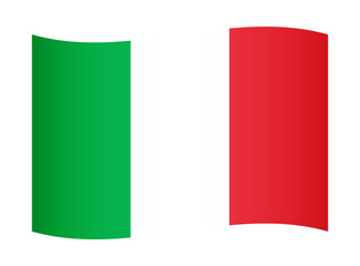 Italy wavy flag illustration. Waving flag of Italy transparation png
