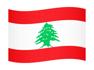 Lebanon wavy flag illustration. Waving flag of Lebanon transparation png