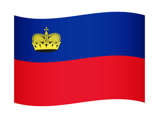 Liechtenstein wavy flag illustration. Waving flag of Liechtenstein transparation png