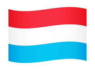Luxembourg wavy flag illustration. Waving flag of Luxembourg transparation png